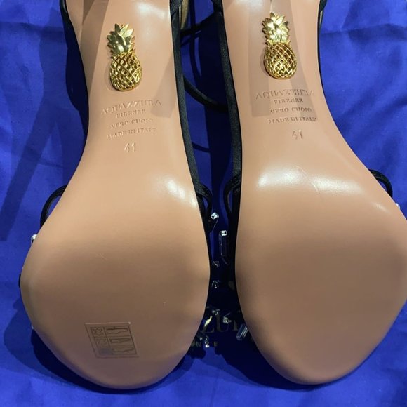 Black aquazzura spider crystal sandal - Size 41 - Picture 6 of 6